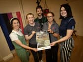 Group pictured at the 'Pride in Sport' Programme launch at Brooke Park Activity Centre on. Tuesday afternoon. From left, Meabh O'Neill, chair, Foyle Pride, Julie White, Old Library Trust, James Curry, guest speaker, Sabrina Lynch, Old Library Trust and Ciara McElhinney, Bogside and Brandywell Health Forum.