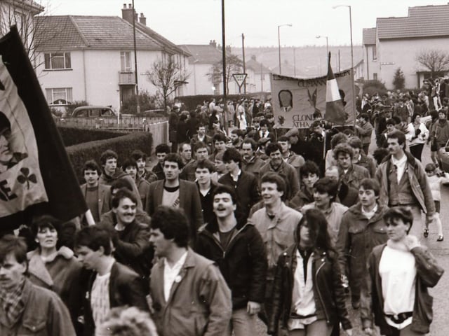 Bloody Sunday 14th anniversary commemorations in Derry in January 1986.