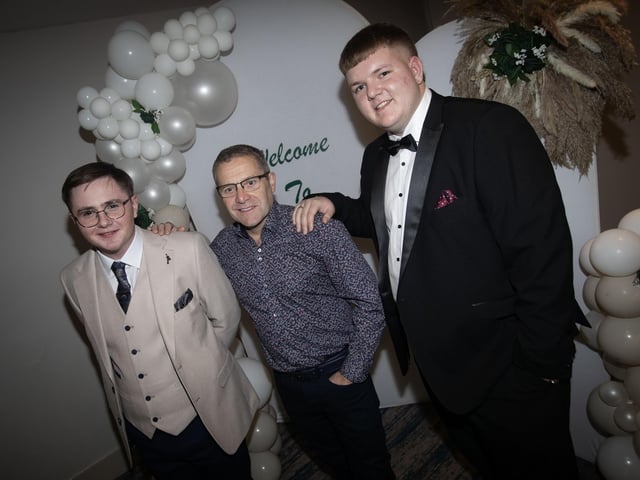 Evan Curran, Paul Colhoun and Michael McGavigan pictured on Friday night. : .
