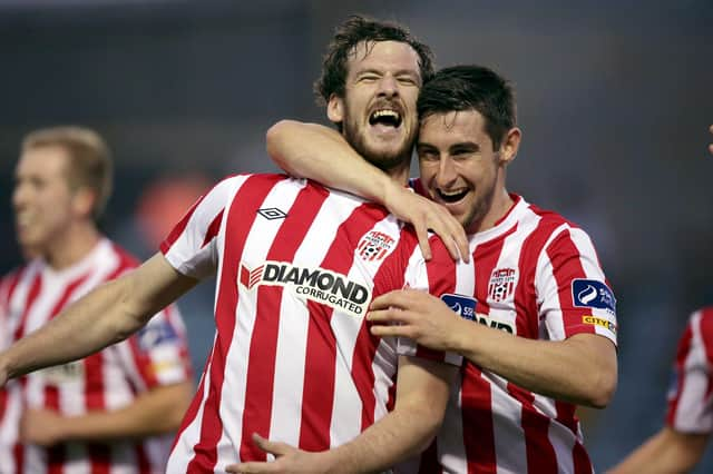 The late Ryan McBride and his former teammate Aaron Barry who has encouraged everyone to Wear Red for Ryan on May 5th.