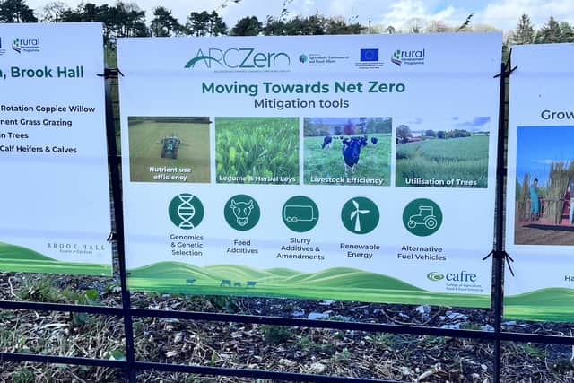 Sign detailing plans to move towards 'Net Zero'