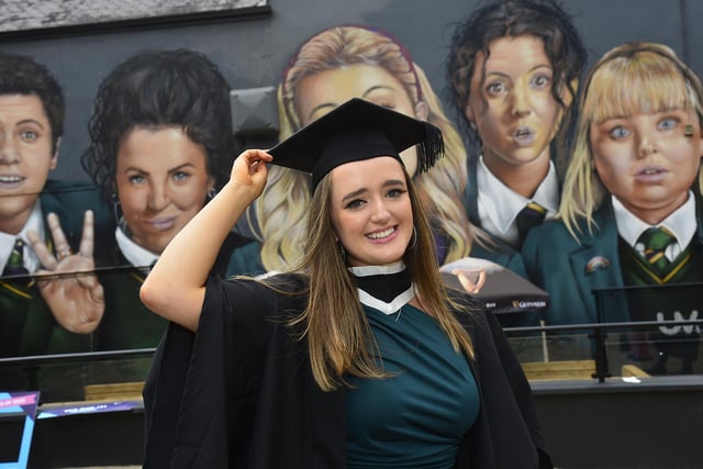 Graduate Amy Bole from Newtownards who graduated in music pictured in Derry at the Millennium Forum. Picture By: Arthur Allison/Pacemaker Press.