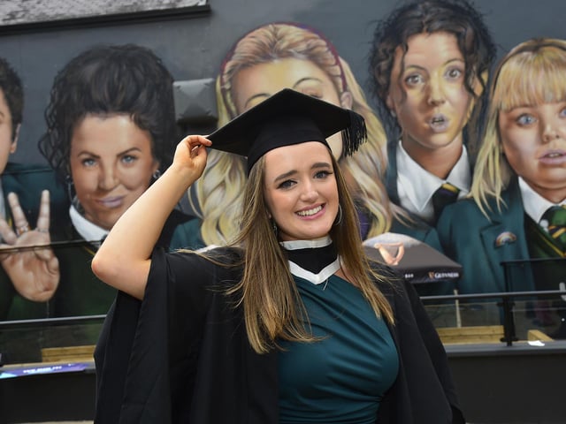 Graduate Amy Bole from Newtownards who graduated in music pictured in Derry at the Millennium Forum. Picture By: Arthur Allison/Pacemaker Press.