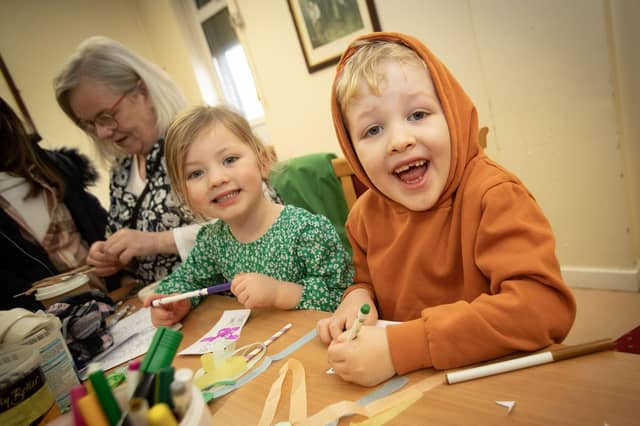 Having fun in the Arts and Crafts Room at Saturday's Feile Springtime Shenanigans at Pilot's Row Centre, Derry. : .