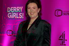 Creator and writer Lisa McGee at the world premiere screening of Derry Girls season 3 in the Omniplex Cinema. Photo: George Sweeney.  DER2214GS – 019