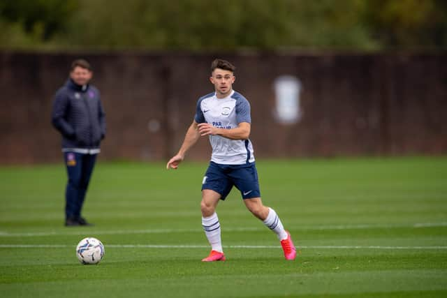 New Derry City signing Adam O'Reilly pictured playing for Preston North End against Carlisle Utd in the Central League Cup match at Euxton