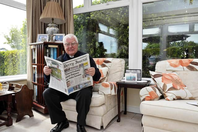 Fr George McLaughlin pictured in his home at Greencastle County Donegal back in 2016. DER2416GS023