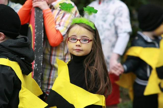 One of the young participants in Sunday's St. Patrick's Day parade in Buncrana. 1903JM41