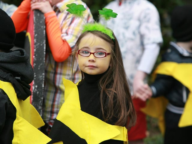 One of the young participants in Sunday's St. Patrick's Day parade in Buncrana. 1903JM41