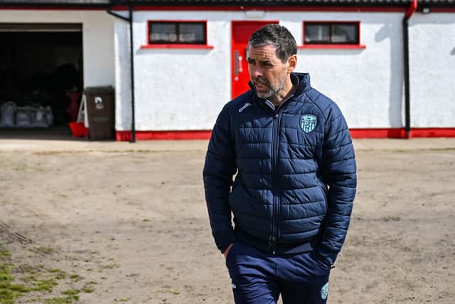 Derry City manager Tiernan Lynch hopes to sign off from Celtic Park with victory. Photo by Stephen McCarthy/Sportsfile
