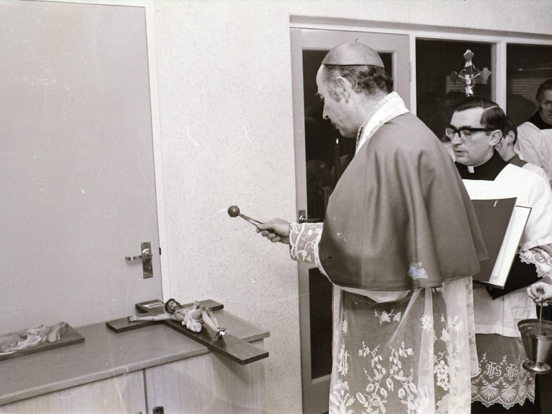 During December 1974 Bishop of Derry, Dr Edward Daly opened the Scoil Naomh Bhride in Moville, the new temporary St Brigid's Church in Carnhill and the new temporary Church of our Lady of Lourdes in Shantallow.
