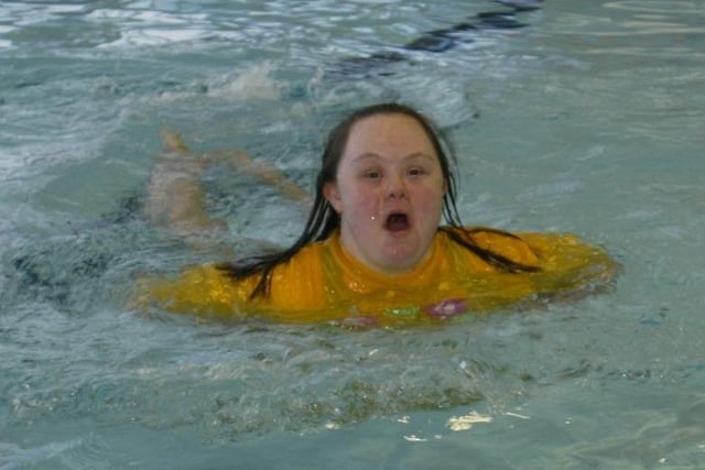 Nicola Harkin of Foyleview School gets in some practise before the Macmillan Cancer Relief Charity swim which is being held at Templemore Sports Complex on March 21st.  (0402JB12)