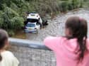 August 2017 - General view of the River Faughan at Drumahoe, Derry  following severe flash flooding that hit homes and businesses and swept away cars. Photo by Kelvin Boyes  / Press Eye.