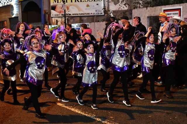 The ‘Carnival of the Dead’ Halloween parade makes its way along Strand Road. Photo: George Sweeney