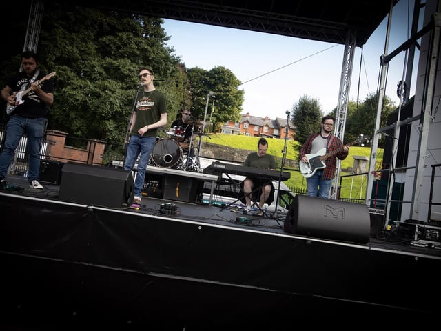 Another of the superb bands performing during Friday's Feile Mega Fun Day at the Gasyard. (Photos: Jim McCafferty Photography) : .
