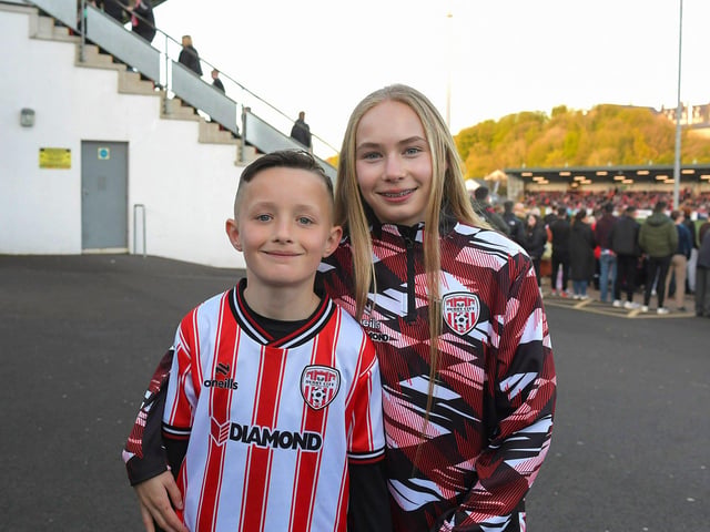 Derry City fans at the Brandywell on Friday evening. Photo: George Sweeney