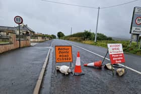 Road closure in place as far back as Carndonagh.