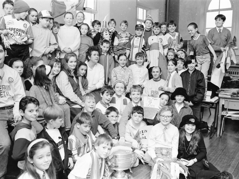 Sam Maguire Cup at St. Eugene's.
