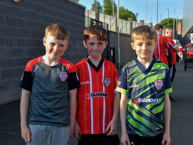 Fans in the Ryan McBride Brandywell Stadium for the Derry City versus Bohemian game on Friday evening. Photo: George Sweeney. DER2322GS – 129