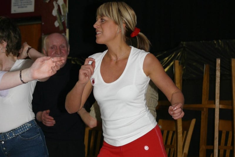 Jackie Barr enjoys doing the Sabroso at the Nerve Centre in 2004.