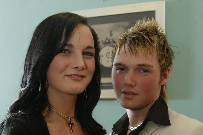 Ciara Houston and John Houston at St. Colman's HS formal.  (0903JB07). Attendees at the formal in Strabane in April 2004
