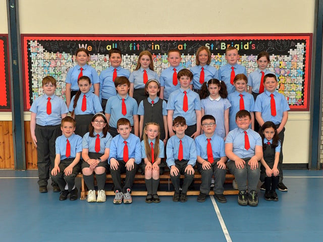 Mrs Gallagher’s P7 leavers class at St Brigid’s Primary School.  Photo: George Sweeney.  DER2321GS – 90   