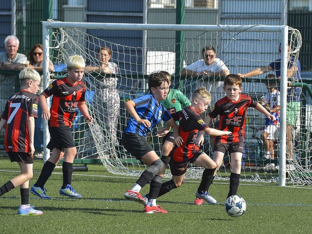 Oxford United Colts take on Phoenix Athletic at the Kian Dawson Kirk Memorial Cup competition held at Leafair. Photo: George Sweeney