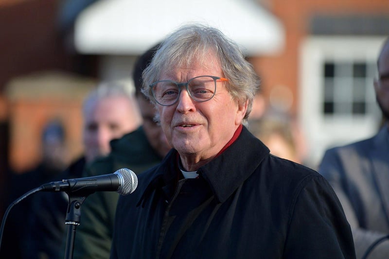 The Rev Dr David Latimer speaking at the Annual Bloody Sunday Remembrance Service held at the monument in Rossville Street on Sunday morning. Photo: George Sweeney. DER2306GS – 15