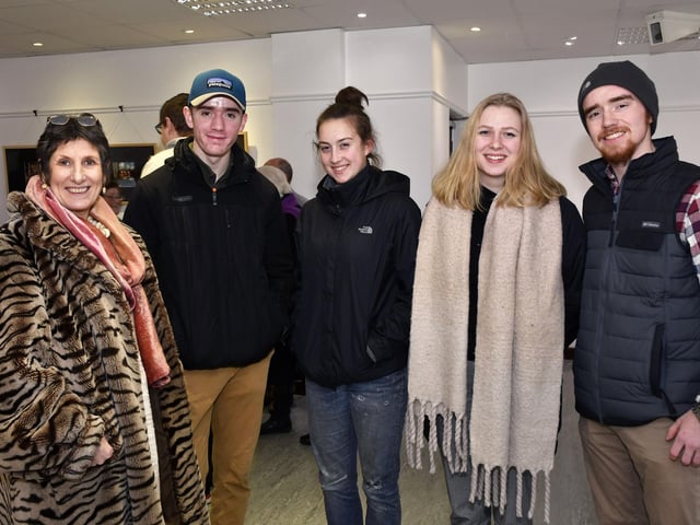Pictured at the launch of the 'Through Your Lens' multimedia exhibition in the Eden Place Arts Centre were, from left, Helena McVeigh, Nick Templeton, Bailey Forsyth, Jamie Kresl and Nick Demars. DER0218-124KM