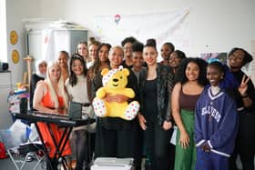 Emeli Sande joins the Getaway Girls’ choir for a rehearsal ahead of their performance on Radio 2