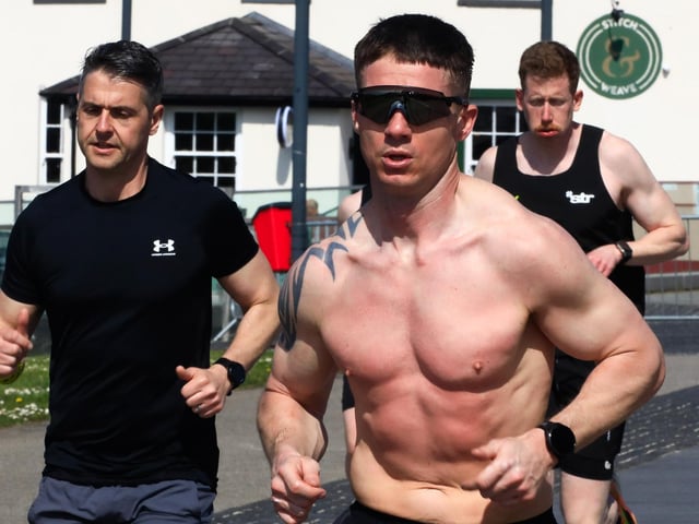 Runners at the Ebrington Hyrox held in Ebrington Square on Saturday. (Photo - Tom Heaney, nwpresspics)