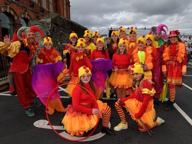 In Your Space Circus took part in Derry St Patrick’s Day parade on Friday afternoon. Photo: George Sweeney. DER2311GS – 49