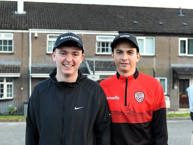 Fans arrive for Derry City’s game against Shamrock Rovers in the Brandywell. Photograph: George Sweeney