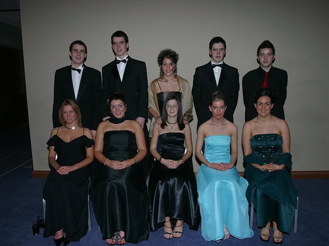 Seated: Mary Henry, Rachel Devine, Charlotte Simpson, Ann Louise McGuinness and Caoimhe Doherty. Standing: Chris Stephens, Sean Mullan, Sandra Biddle, Sean Doherty and Andrew Harkin. (0403T10)