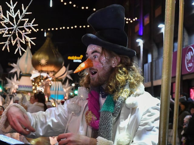 The Derry Magical Christmas procession makes its way around the city centre on Friday evening. Photo: George Sweeney