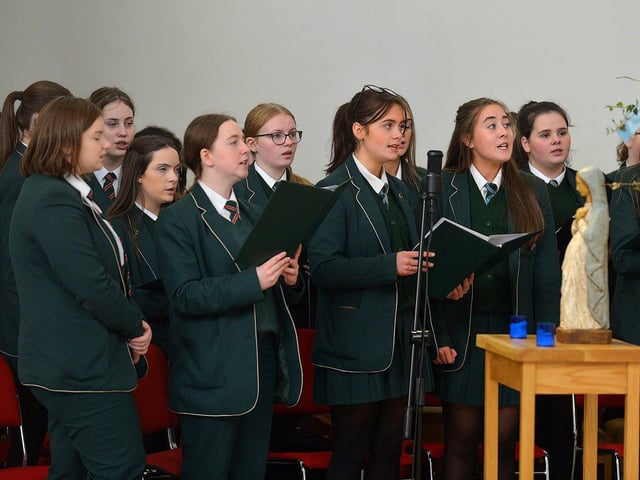 Students from St Cecilia’s College choir take part in a Carol Service held in St Mary’s Church, Creggan, on Tuesday afternoon. Photo: George Sweeney. DER2251GS – 07