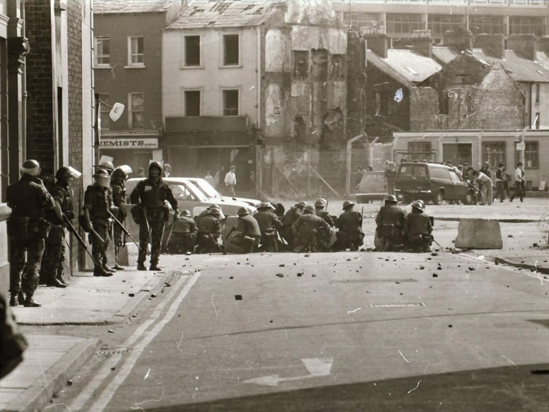 Trouble flares in Derry during the marching season in August 1975.