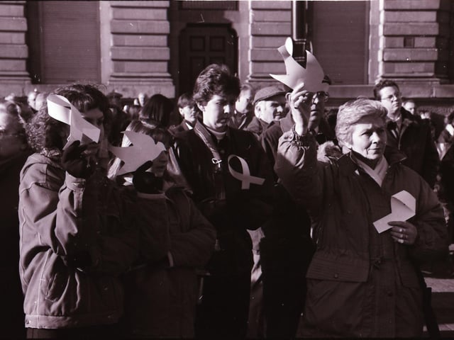 Peace Rally held at the Guildhall Square back in 1996.