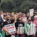 Mica-affected homeowners pictured at a demonstration.