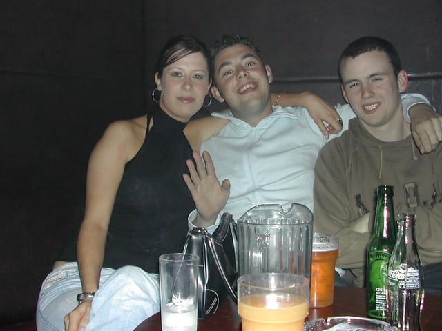 Friends Rhonda, Rory and Kieran on a night out in the Zone niteclub in Buncrana.