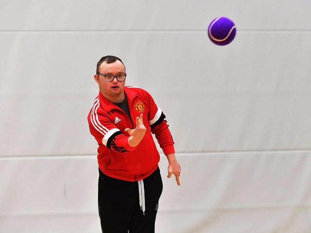 Action from the Cricket Blitz, organised by the North West Cricket Union, held in the Foyle arena on Monday afternoon. Photograph: George Sweeney