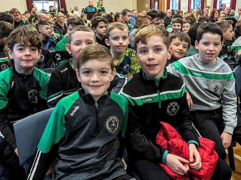 These young Na Magha youngsters await the beginning of the 2023 annual underage awards night.