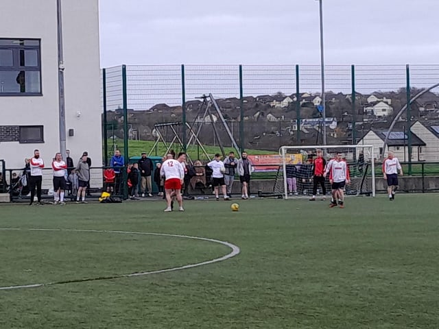 Footballers at the Galliagh Community Response (GCR) Memorial Cup in memory of Bronagh McLaughlin and Caitlin McLaughlin last Saturday.