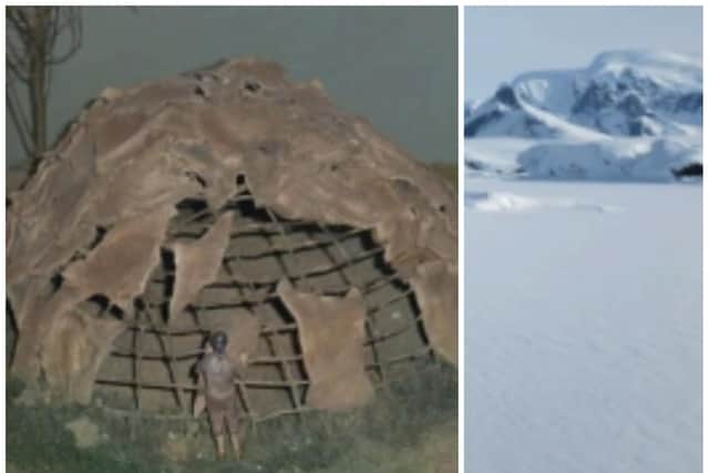 Mount Sandel house; thousands of years of snow and ice.
