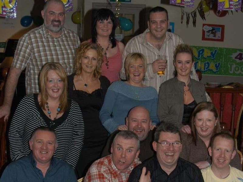 Birthday boy Michael with friends and family on his 40th birthday.