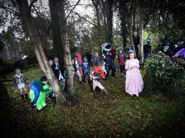 Some spooky characters decided to haunt the fairy garden at Hollybus PS just before school on Wednesday morning. (Photos: Jim McCafferty Photography) : .