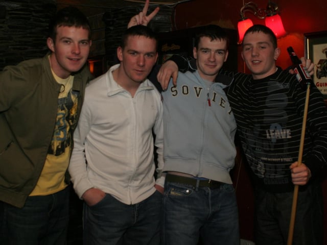Out and about in Duke's Bar in early 2004.