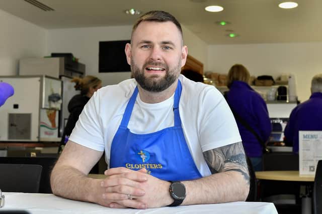 Pat Kennedy, proprietor, of the Cloisters Café based in Aras Cholmcille in the grounds of St Columbas Long Tower Church. Photo: George Sweeney