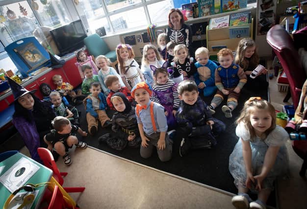 Ms. McCallion's Nursery Class all dressed up for Friday's Halloween Parade at Greenhaw Primary School. : .