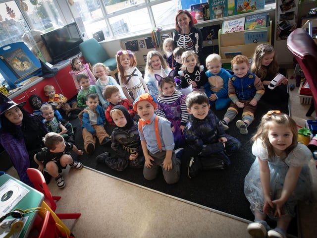 Ms. McCallion's Nursery Class all dressed up for Friday's Halloween Parade at Greenhaw Primary School. : .